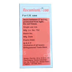 Rocunium 100 Mg Injection 10 Ml
