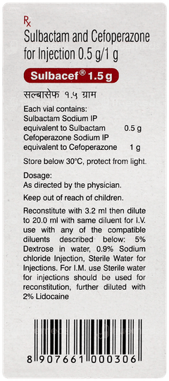 Sulbacef 1.5g Injection 1 Sulbacef 1.5g Injection 1