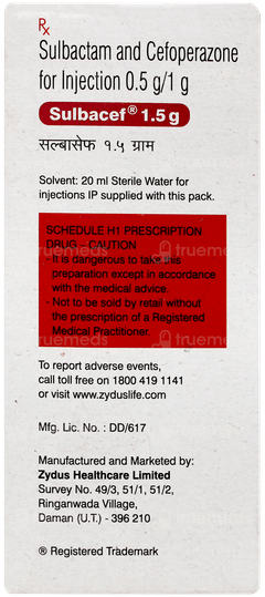 Sulbacef 1.5g Injection 1 Sulbacef 1.5g Injection 1
