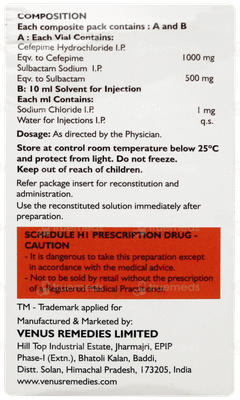 Supime 1000/500 MG Injection 10 ML