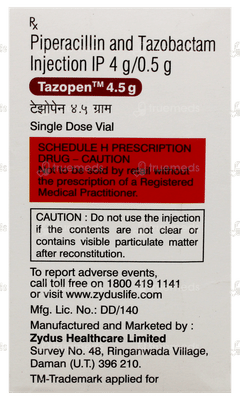 Tazopen 4000/500 Mg Injection 1 Tazopen 4000/500 Mg Injection 1