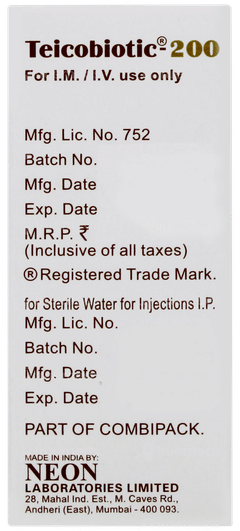 Teicobiotic 200 Injection 1 Teicobiotic 200 Injection 1