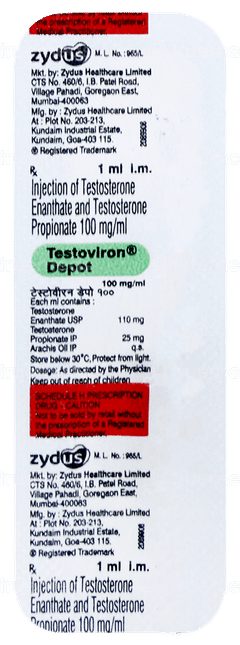 Testoviron Depot 100mg Injection 1ml