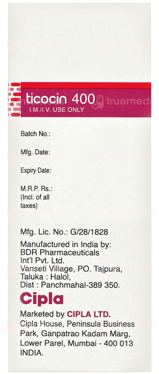 Ticocin 400 Injection 1