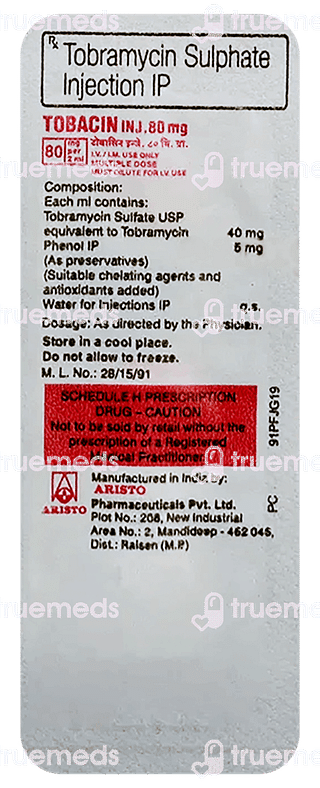 Tobacin 80mg Injection 2ml