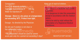 Tramadin 100 Mg Injection 2 Ml