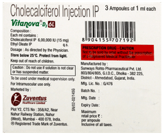 Vitanova D3 6L Injection 1Ml Vitanova D3 6L Injection 1Ml