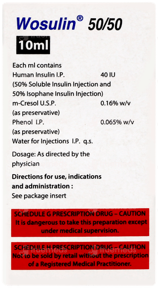 Wosulin 50/50 40iu Injection 10ml