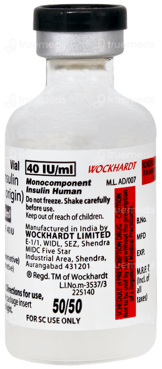 Wosulin 50/50 40iu Injection 10ml