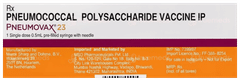 Pneumovax 23 Vaccine 0.5Ml