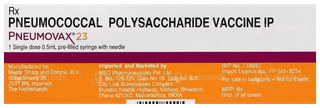Pneumovax 23 Vaccine 0.5Ml