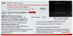 Bd Glide Ultra Fine U 40 31g X 6mm Needle Insulin Syringe 10