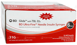 Bd Glide Ultra Fine U 40 31g X 6mm Needle Insulin Syringe 10