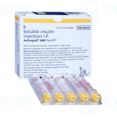 Actrapid Hm 100iu Penfill 3ml Pack Of 5 Injections
