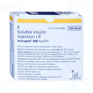 Actrapid Hm 100iu Penfill 3ml Pack Of 5 Injections