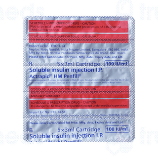 Actrapid Hm 100iu Penfill 3ml Pack Of 5 Injections