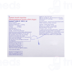Insuman Comb 25 100iu Cartridges 3ml Pack Of 5 Injections Insuman Comb 25 100iu Cartridges 3ml Pack Of 5 Injections