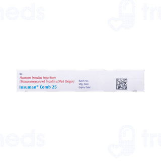 Insuman Comb 25 100iu Cartridges 3ml Pack Of 5 Injections