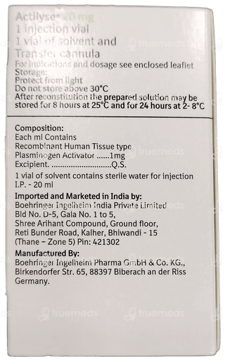 Actilyse 20 Mg Injection 20 Ml