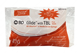 Bd Glide Insulin Syringe U 100 31g Pack Of 10