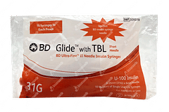 Bd Glide Insulin Syringe U 100 31g Pack Of 10