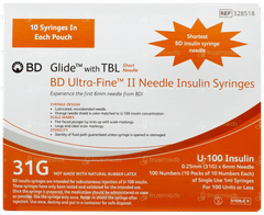 Bd Glide Insulin Syringe U 100 31g Pack Of 10