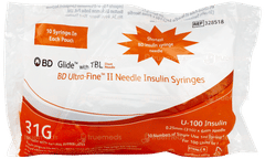 Bd Glide Insulin Syringe U 100 31g Pack Of 10