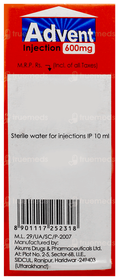 Advent 600Mg Injection 1 Advent 600Mg Injection 1