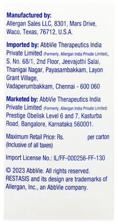 Restasis 0.4ml 3 Pack Of 10 Vials Eye Drops