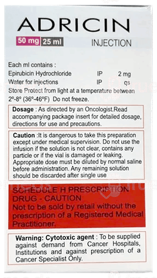 Adricin 50 Mg Injection 25 Ml