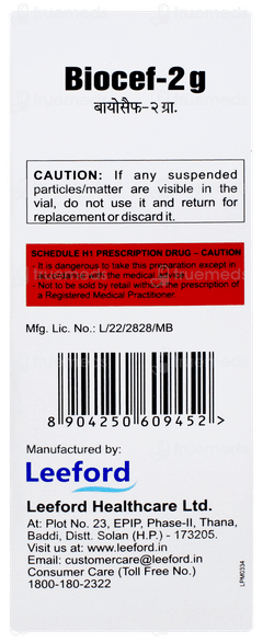 Biocef 2g Injection 1 Biocef 2g Injection 1