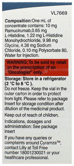 Cyramza 100 Mg Injection 10 Ml