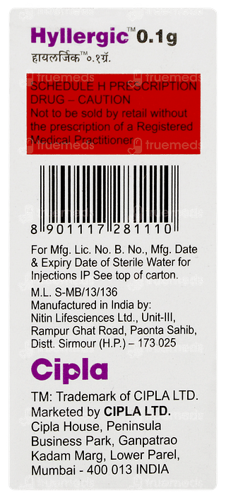 Hyllergic 100 MG Injection 1