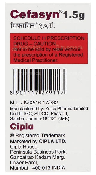 Cefasyn 1500 MG Injection 1