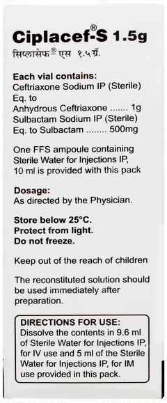 Ciplacef S 1.5g Injection 1 Ciplacef S 1.5g Injection 1