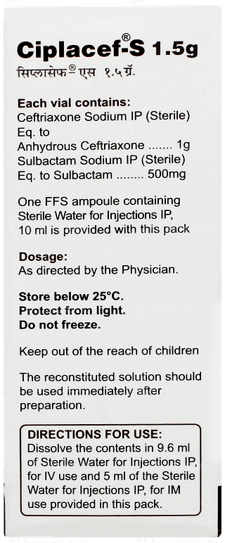 Ciplacef S 1000/500 MG Injection 1