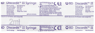 Bd Discardit Ii 2Ml Syringe 1
