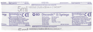 Bd Discardit I I Syringe 5Ml