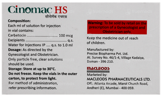 Cinomac Hs Injection 1ml