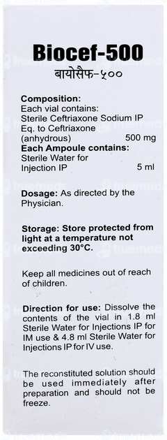 Biocef 500 Injection 1 Biocef 500 Injection 1