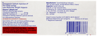 Clexane 20mg 0.2ml Pack Of 2 Injections