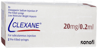 Clexane 20mg 0.2ml Pack Of 2 Injections