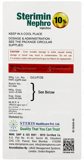 Sterimin Nephro 10% Injection 100ml