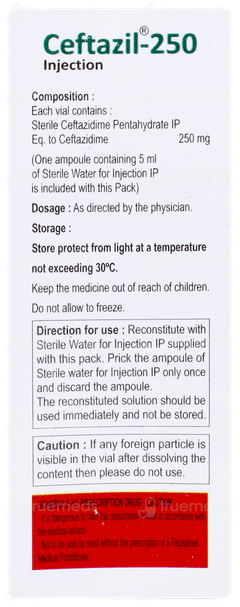 Ceftazil 250 Injection 1 Ceftazil 250 Injection 1