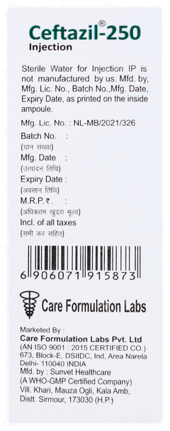 Ceftazil 250 Injection 1 Ceftazil 250 Injection 1