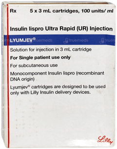 Lyumjev 100iu Cartridges 3ml Pack Of 5 Injections