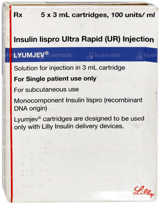 Lyumjev 100iu Cartridges 3ml Pack Of 5 Injections