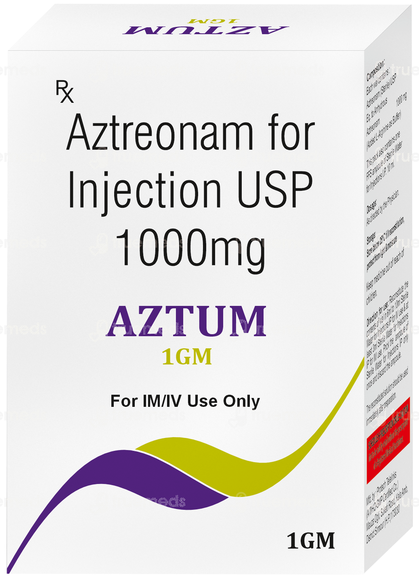 Aztum 1gm Injection 1 - Uses, Side Effects, Dosage, Price | Truemeds