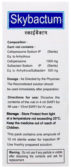 Skybactum 1.5Gm Injection 1 Skybactum 1.5Gm Injection 1