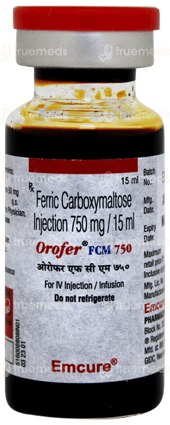 Orofer Fcm 750 Injection 15ml